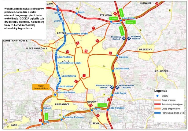 Obwodnica Łodzi - miasto z biegu autostrad A1, A2 oraz tras ekspresowych S8 i S14 .jpg