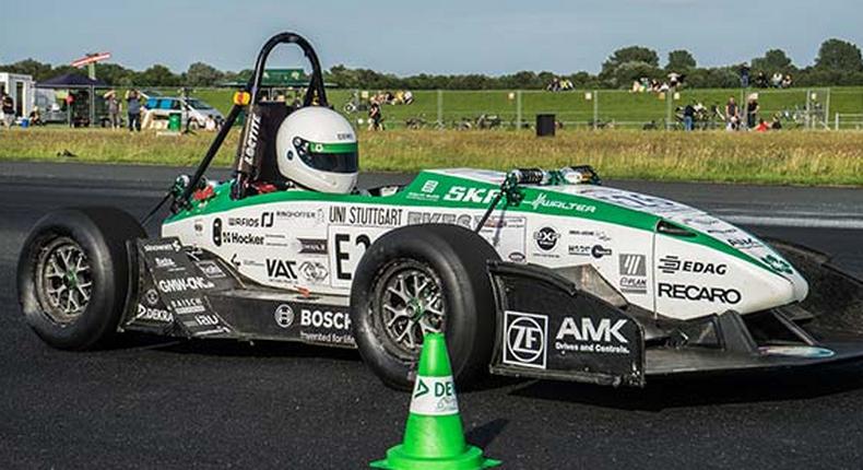 The Green Team's all electric record breaking car.