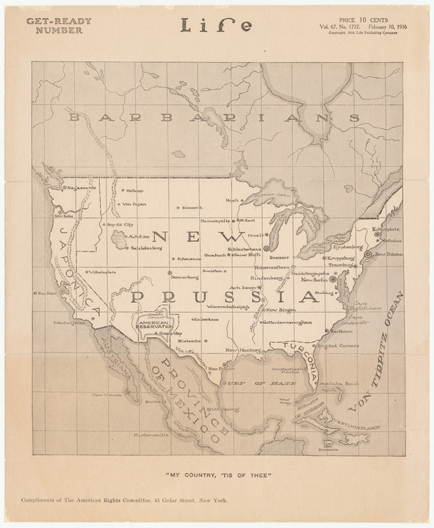 Propagandowa mapa okupowanych USA