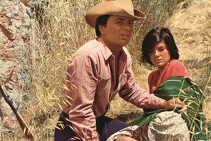 The actors Robert Blake and Katharine Ross in a scene from the movie Tell Them Willie Boy Is Here, 1969