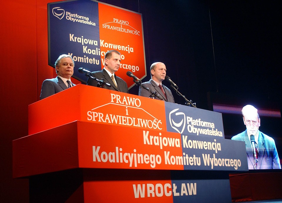 2002 r. Inauguracja wspólnej kampanii wyborczej PO i PiS