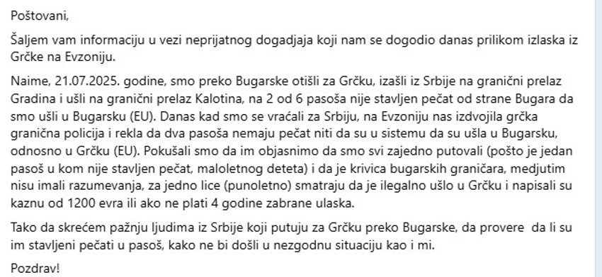 Goricina objava o pasošima