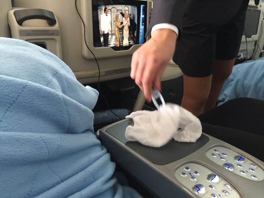 There were three flight attendants on each flight. They were very pleasant and attentive. They didn't disturb passengers with a million unnecessary announcements, but came through the aisle with the drink cart frequently, asking us if we'd like anything.