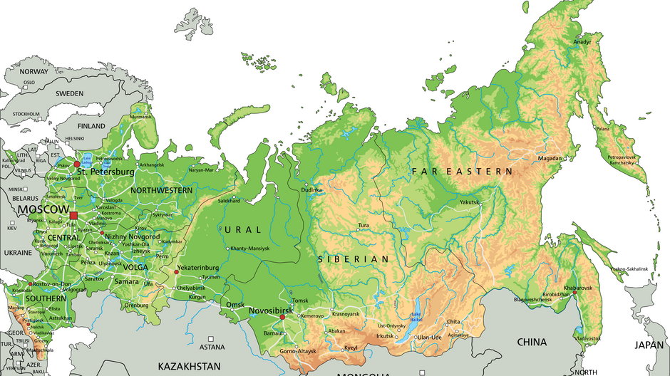 Mapa Rosji, fot. ilustracyjna