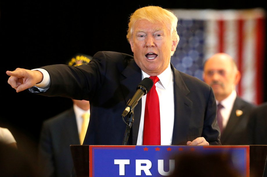 Trump at a news conference at Trump Tower in New York City's Manhattan on Tuesday.