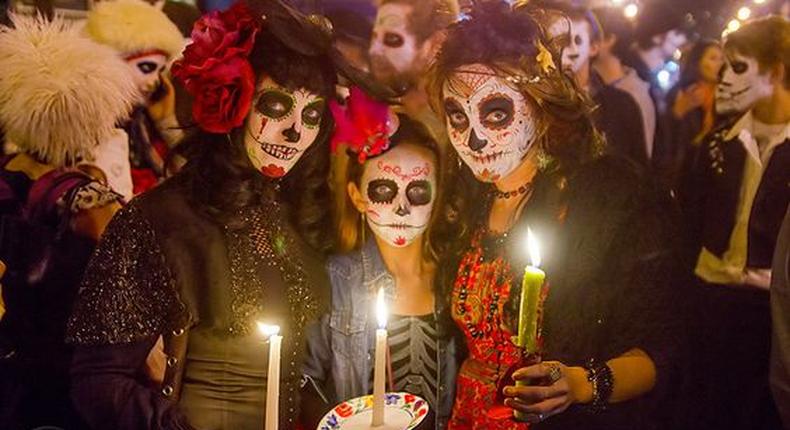 Dia de los Muertos procession in Mexico [Pinterest]