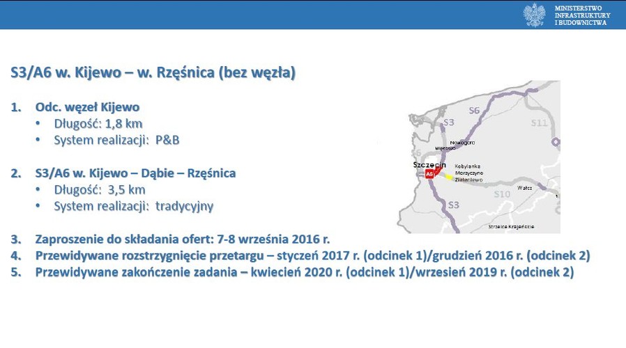 S3/A6 w. Kijewo – w. Rzęśnica (bez węzła)