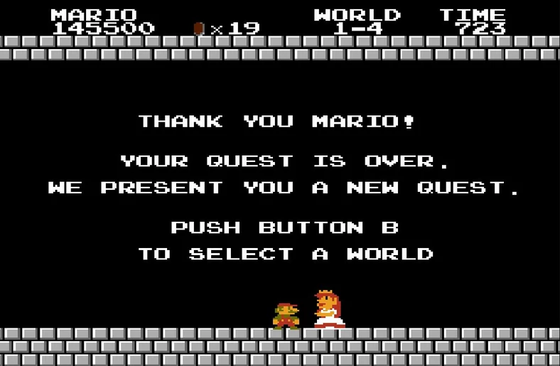 Koniec gry Mario Bros