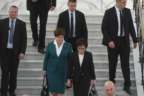 Premier Beata Szydło i rzecznik rządu Elżbieta Witek