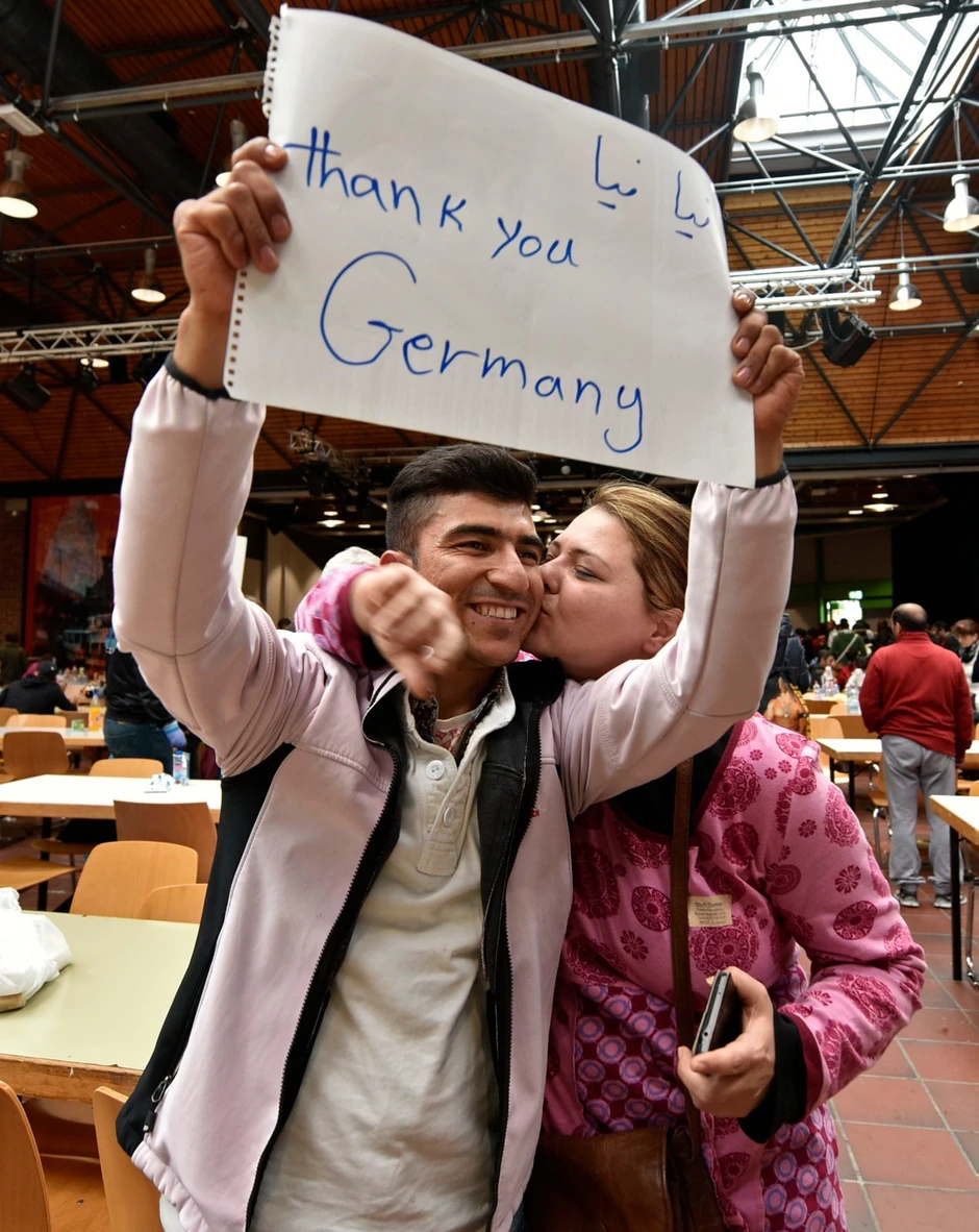 Zahvalne izbeglice po dolasku u Nemačku