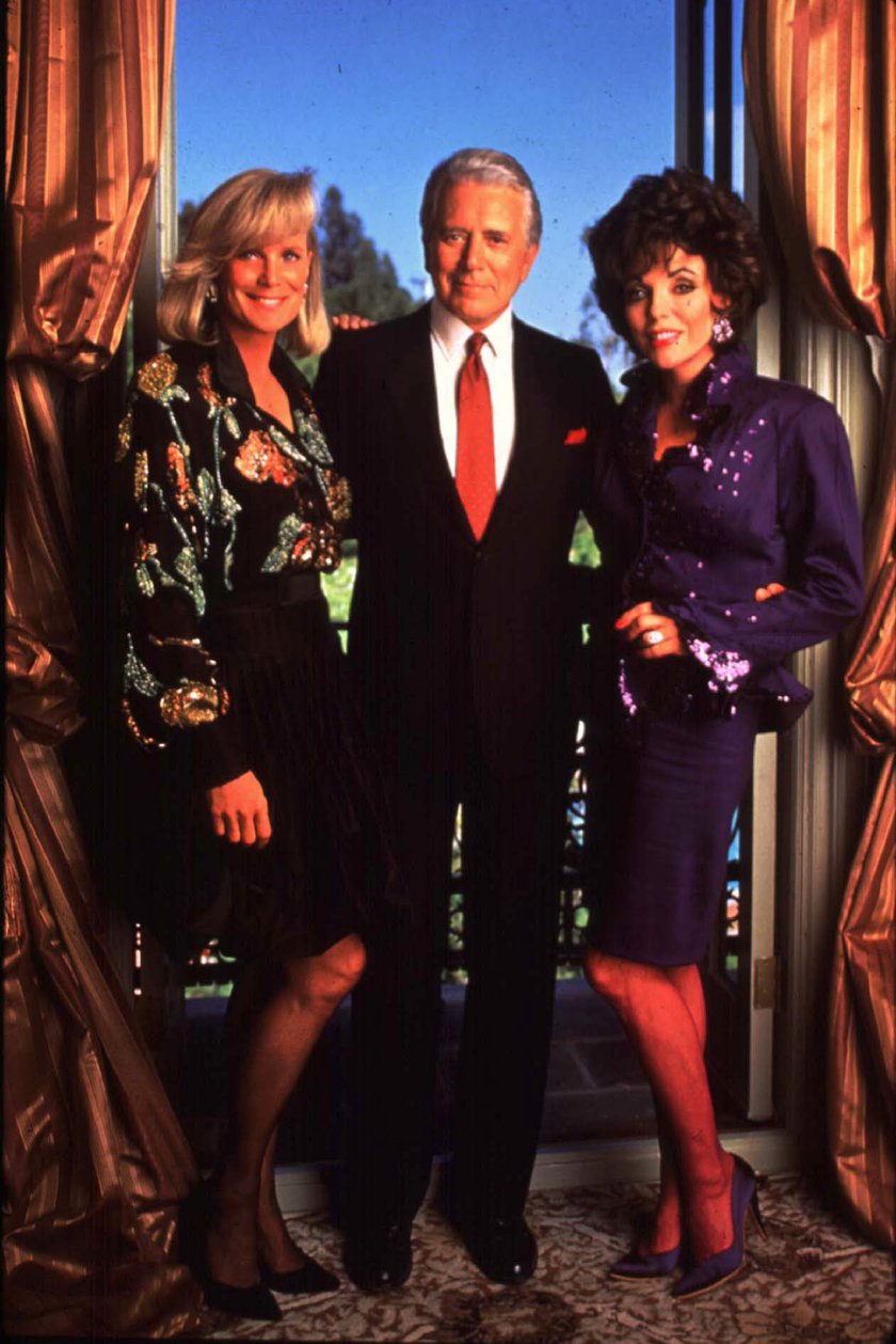 Joan Collins, John Forsythe i Linda Evans. Bohaterowie "Dynastii"