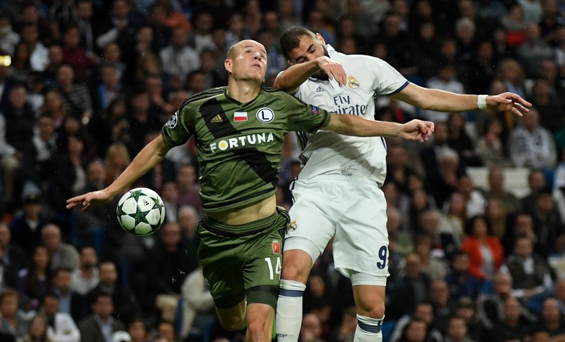 Liga Mistrzów: Słupek, jeden gol strzelony i pięć straconych. To bilans Legii w meczu z Realem