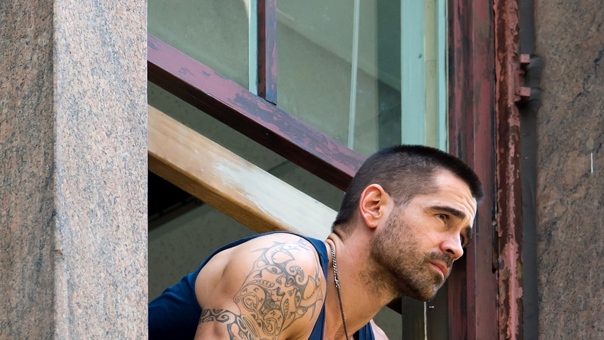 Colin Farrell na planie filmu "Dead Man Down"