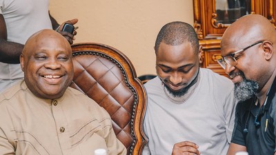 Senator Ademola Adeleke, Davido and Dele Adeleke [Fortune]