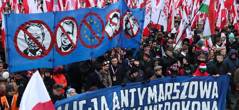 Szokujące hasła na Marszu Niepodległości. Dostało się nie tylko Tuskowi