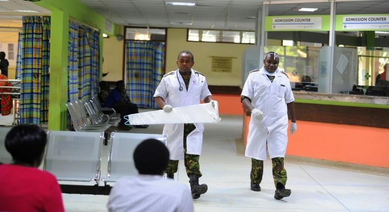 File image of doctors in a Kenyan hospital