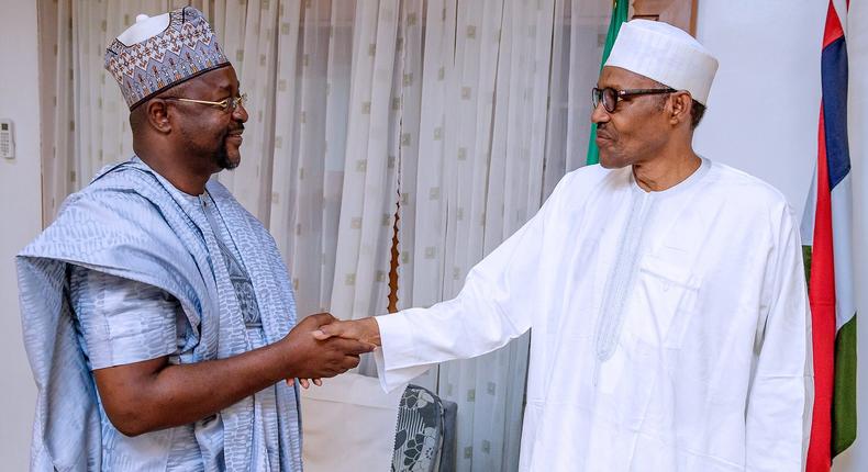 Minister of Youth and Sports, Sunday Dare (left), pictured with President Muhammadu Buhari (right), says his ministry will be in touch with relevant governments and institutions to discuss the plan (Twitter/@SundayDareSD)