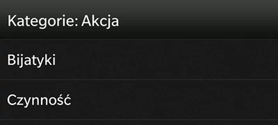 Dla niezorientowanych: kategoria o nazwie Akcja oznacza po prostu gry, a podkategoria Czynność oznacza gry akcji. To jedne z wielu przykładów języka polskawego w BlackBerry World