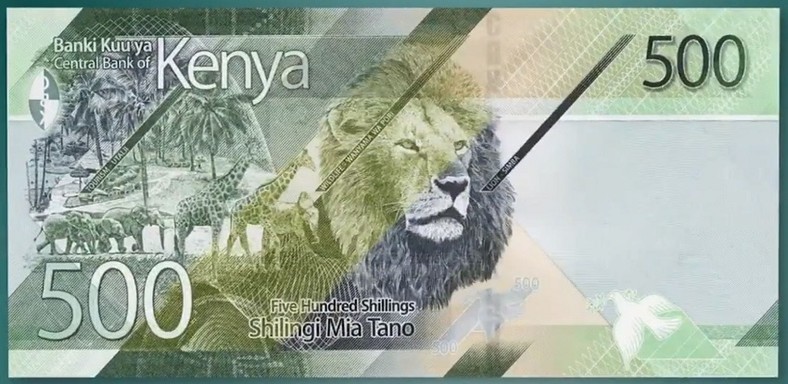 Back of new Sh500 Kenyan bank note launched on Madaraka Day with 7 security features 