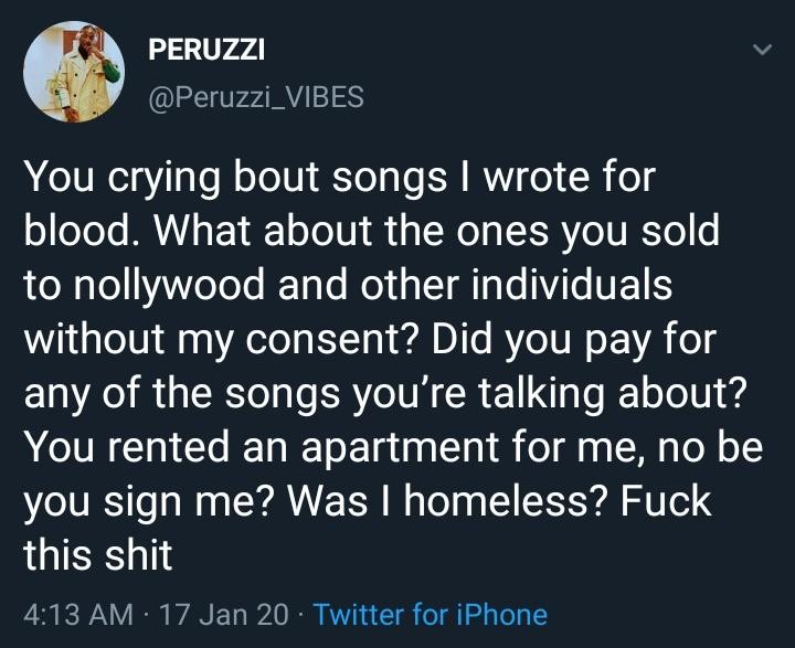Peruzzi Fires Back At Former Record Boss  