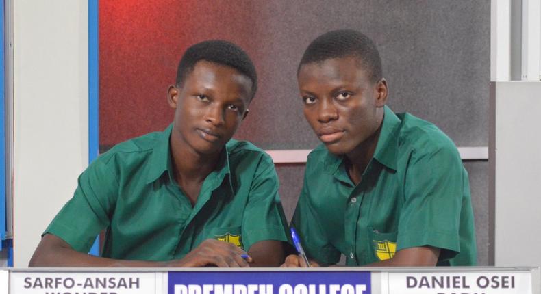 Sarfo-Ansah Wonder and Daniel Osei Badu representing Prempeh College 