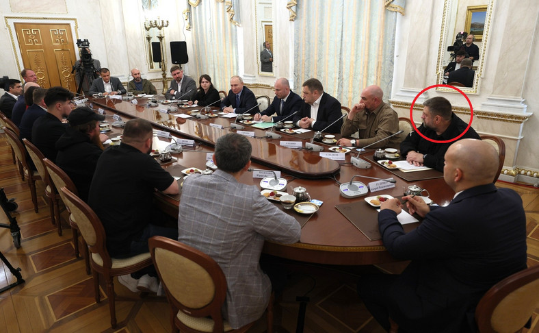 Aleksander Sładkow na spotkaniu z Putinem