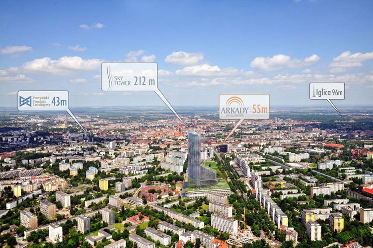 Koszt budowy Sky Tower we Wrocławiu wraz z konieczną przebudową ulic wokół wieżowca wyniesie 1 mld zł. Na zdjęciu panorama Wrocławia Fot. materiały prasowe