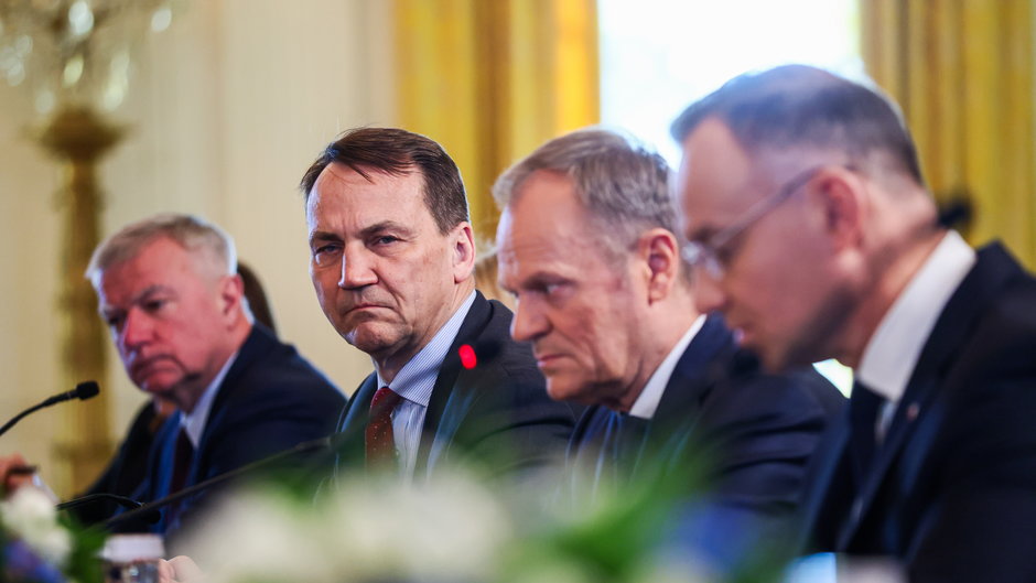 Radosław Sikorski, Donald Tusk i Andrzej Duda w Białym Domu