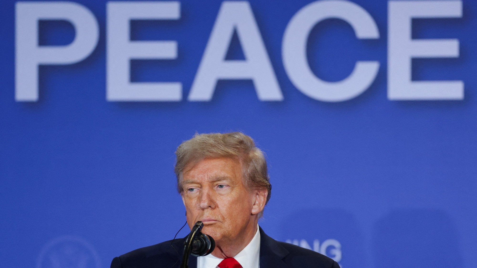 Americký prezident Donald Trump po samite na Aljaške.