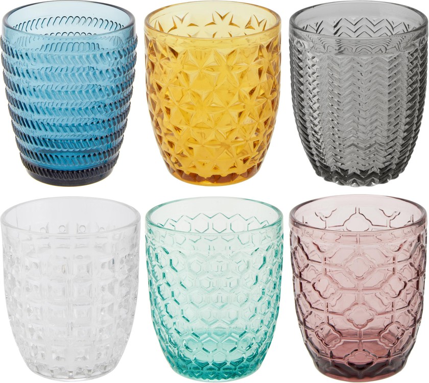 6er-Set Wassergläser mit Strukturmuster von Villa D'Este Home Tivoli für 87 Franken, via Westwing.