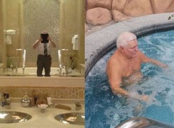 Wałęsa zachwycony Dubajem. Robi 'słitfocie' w toalecie [FOTO]