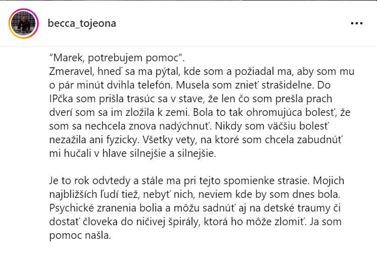 Becca prehovorila o psychickom zrútení.