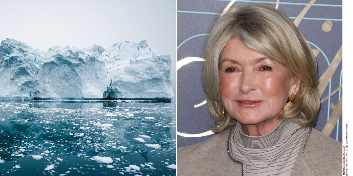 Martha Stewart znalazła się w ogniu krytyki za użycie "odłamka góry lodowej" do koktajlu w czasie rejsu na Grenlandię