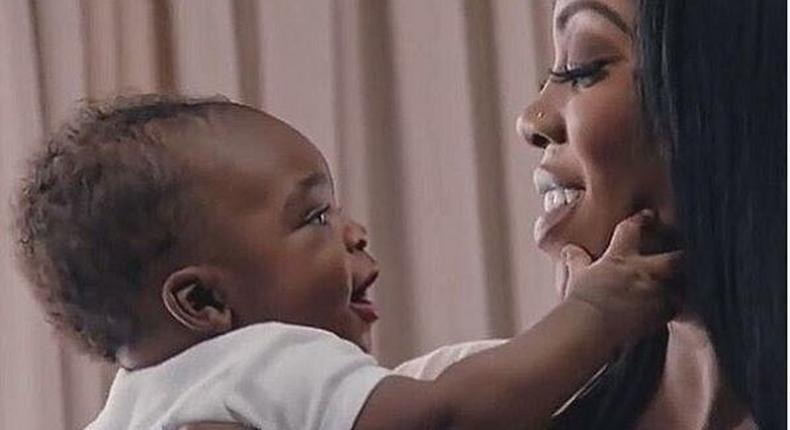 Tiwa Savage with her son Jamil.