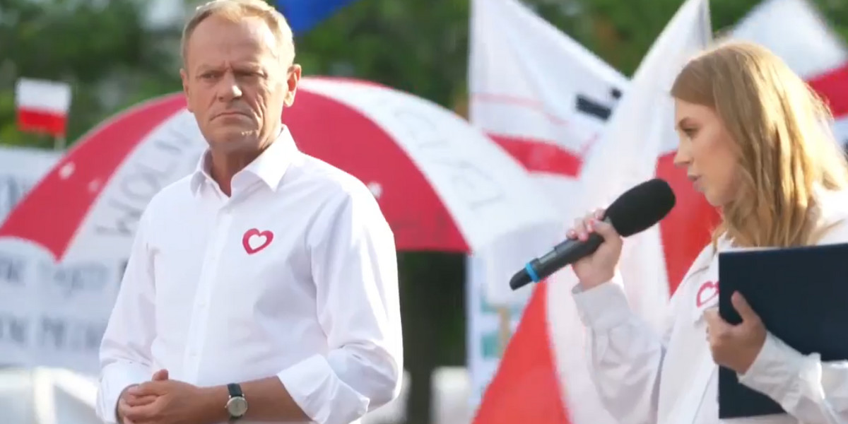 Donald Tusk wystąpił na wiecu na placu Wolności w Poznaniu
