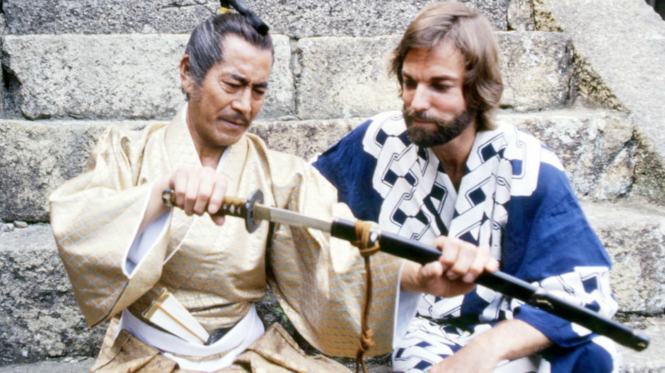 Toshirō Mifune i Richard Chamberlain w serialu "Szogun" (1980 r.)