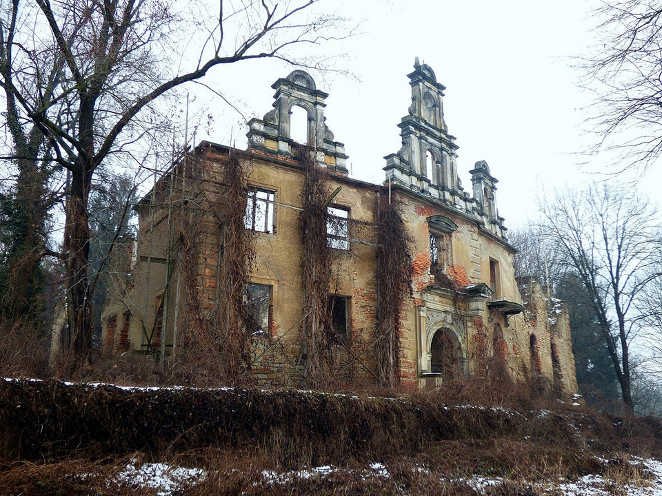 Pałac na zdjęciu współczesnym, luty 2017