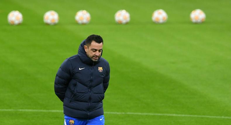 Xavi at a training session before facing Bayern Munich Creator: Christof STACHE