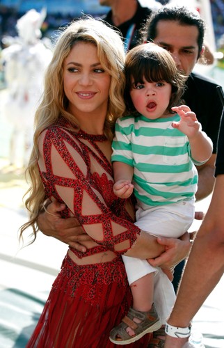 Shakira z synem Milanem w czasie finału mundialu