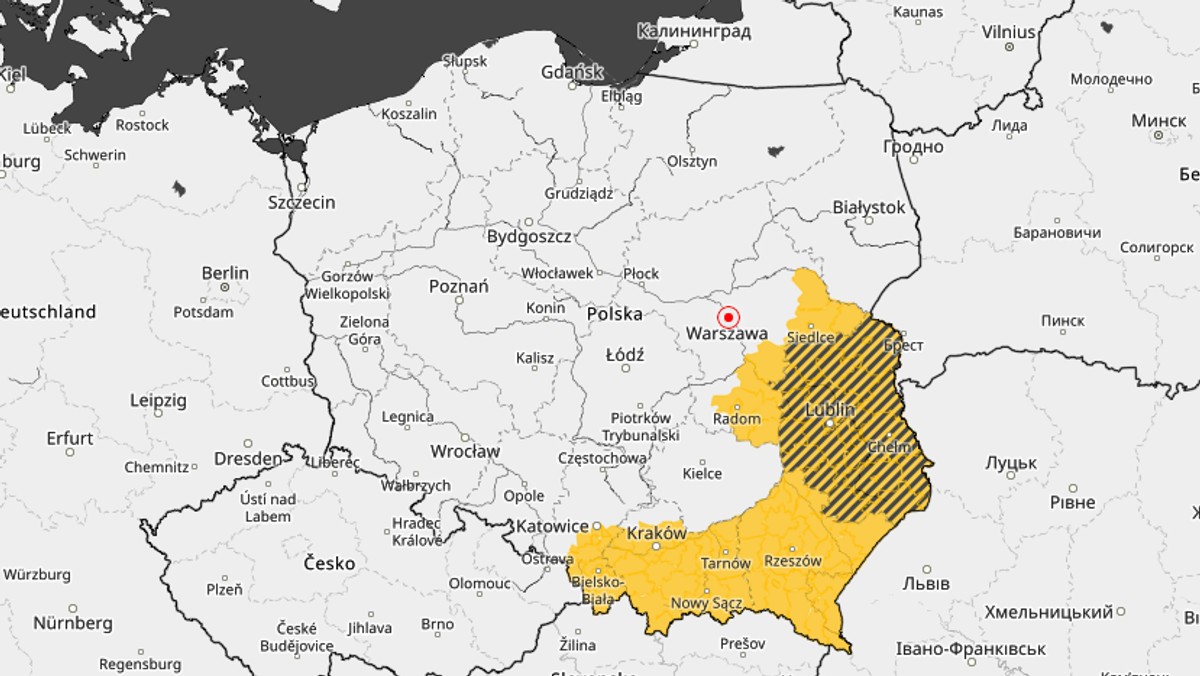 Instytut Meteorologii i Gospodarki Wodnej wydał w sobotę ostrzeżenia pierwszego stopnia przed burzami z gradem. Alerty obowiązują w południowo-wschodniej części kraju; w woj. małopolskim, podkarpackim, lubelskim oraz w południowych powiatach woj. mazowieckiego i śląskiego.