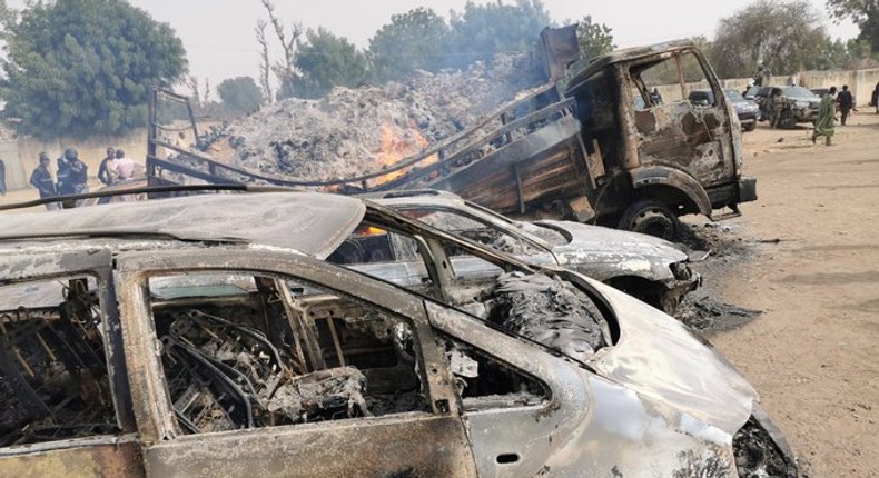 Boko Haram attacks passengers in Borno on Feb 9, 2020 (Twitter: @DanBorno)