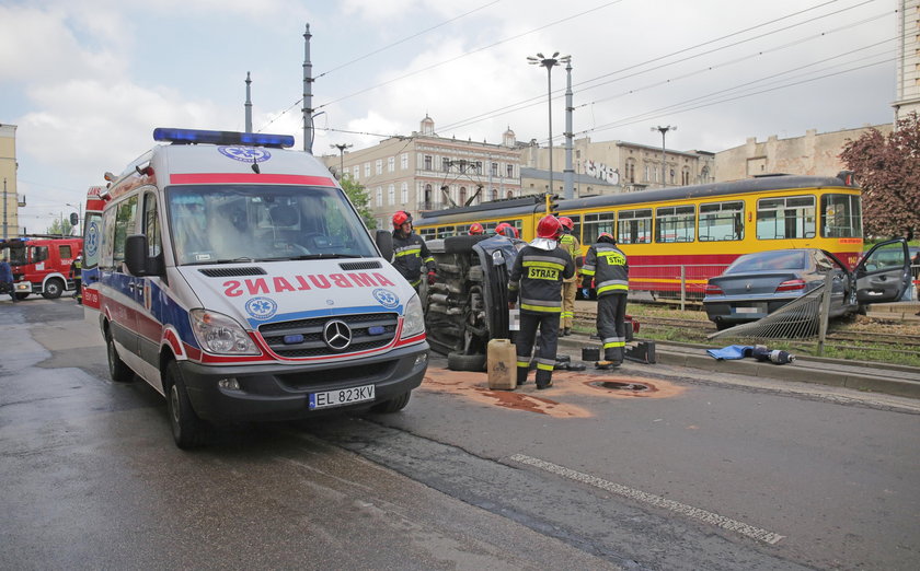 Wypadek na Kościuszki w Łodzi