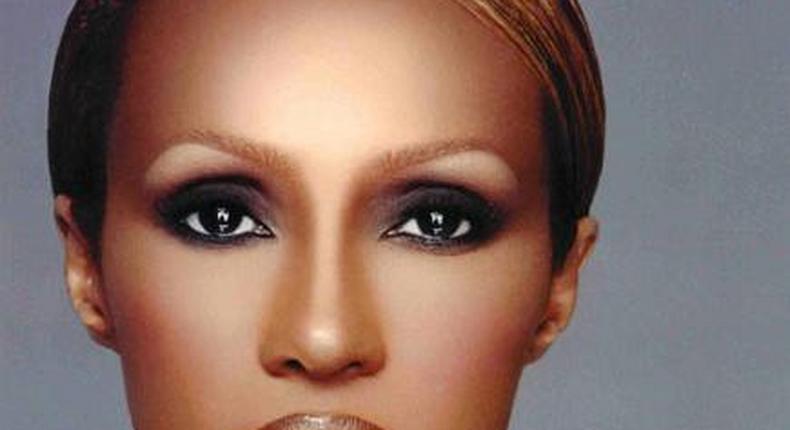 Iman rocks a classic smokey eye makeup