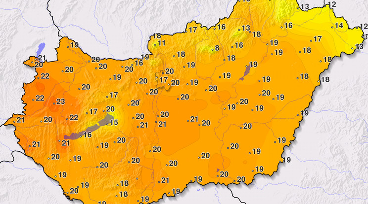 Ilyen meleg volt ma / Fotó: Országos Meteorológiai Szolgálat