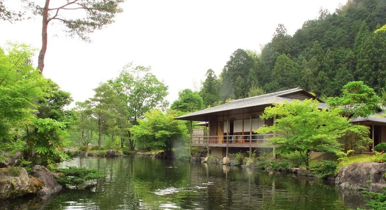 The building is situated by a river.Daisuke/Yui Valley