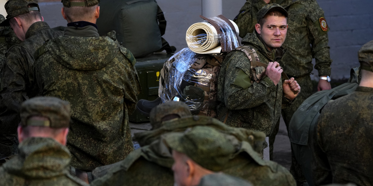 Mobilizacja Rosjan do wojska. Moskwa, 10 października 2022 r.