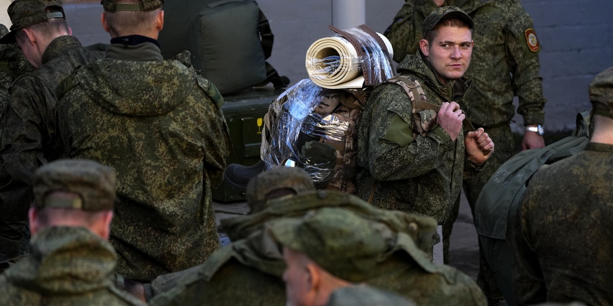 Mobilizacja Rosjan do wojska. Moskwa, 10 października 2022 r.