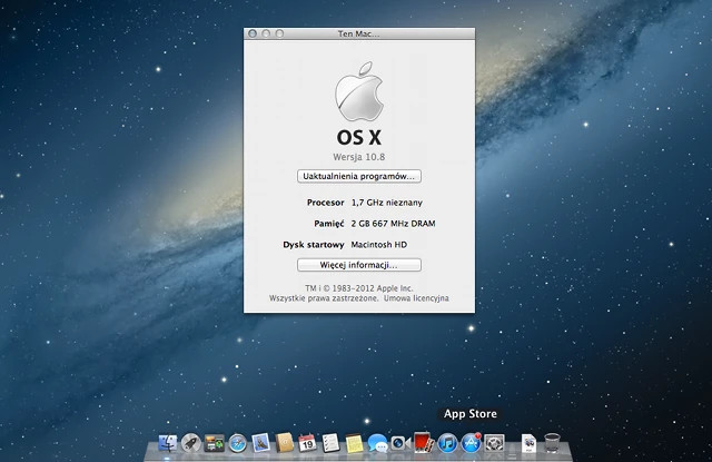 OS X 10.8 Mountain Lion (rok wydania: 2012)