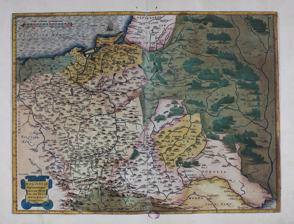 Mapa Polski i Litwy z 1570 roku