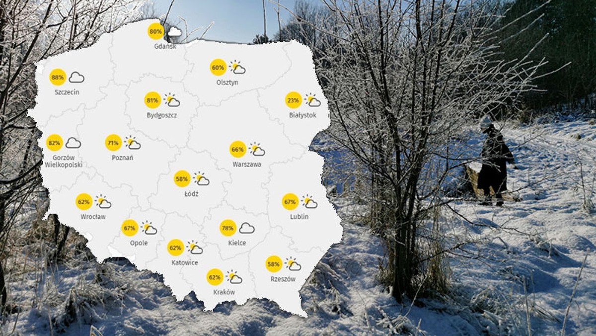 Cieplej na zachodzie, mróz na wschodzie. Prognoza pogody na wtorek 28 grudnia